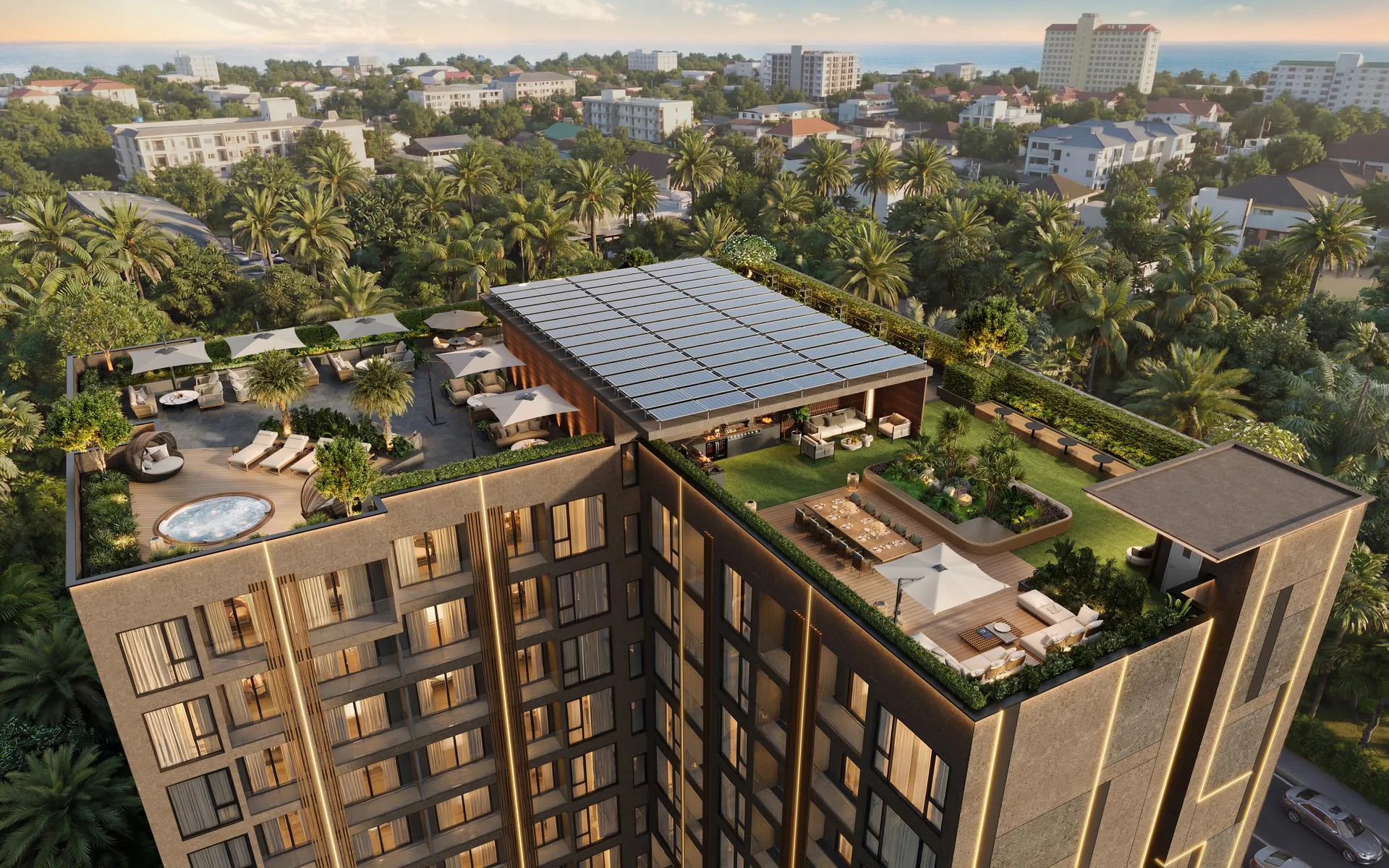 Rooftop LEVEL Pratumnak на фоне Паттайи